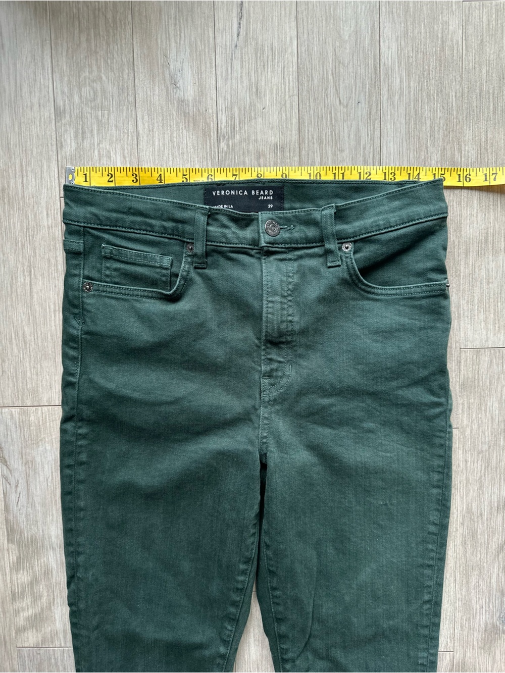 Veronica Beard Debbie High Rise Dark Green Skinny Jeans Size 29 - Picture 6 of 12